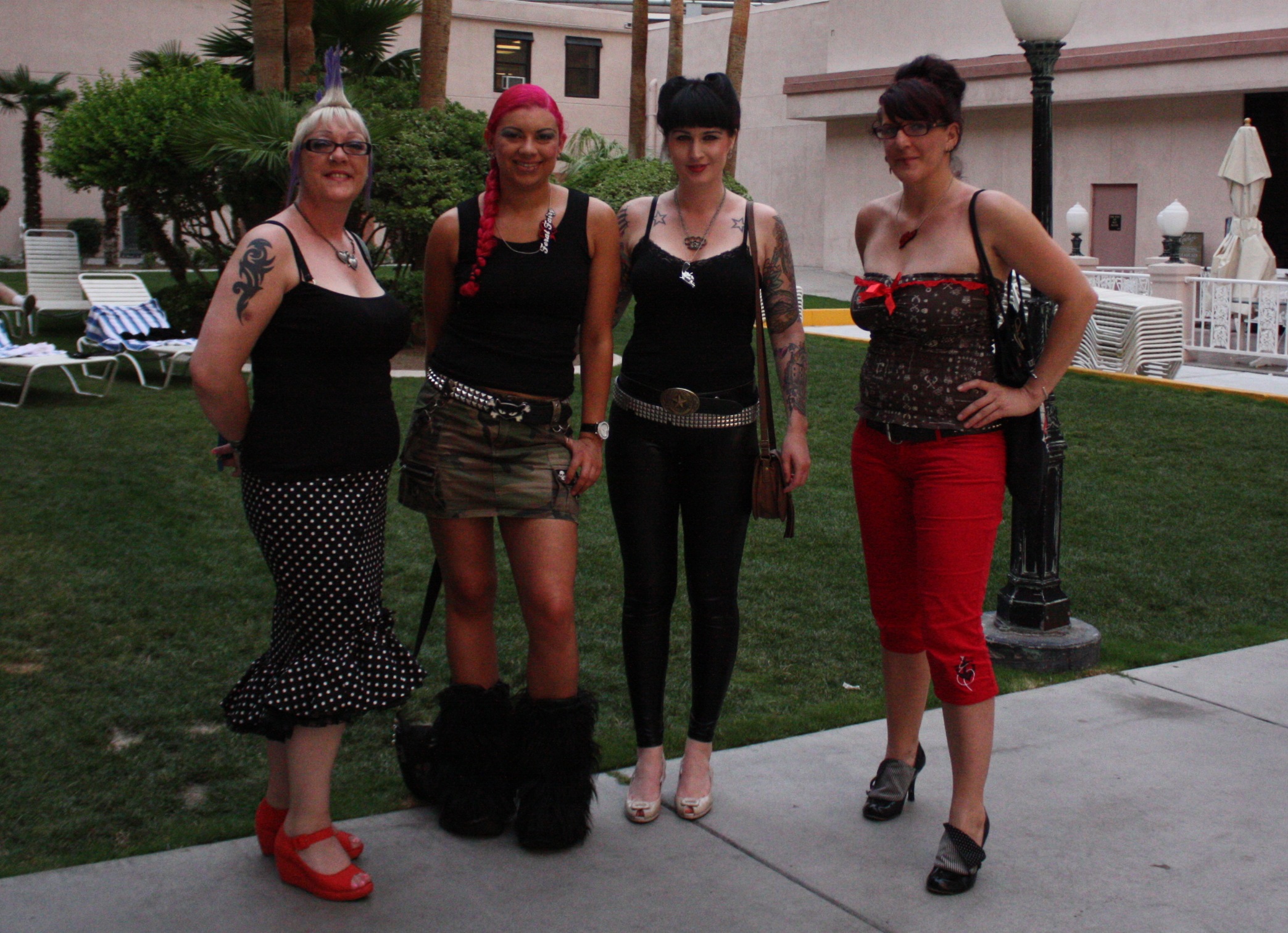Kaz, Feral, El & Me dolled up for a night out